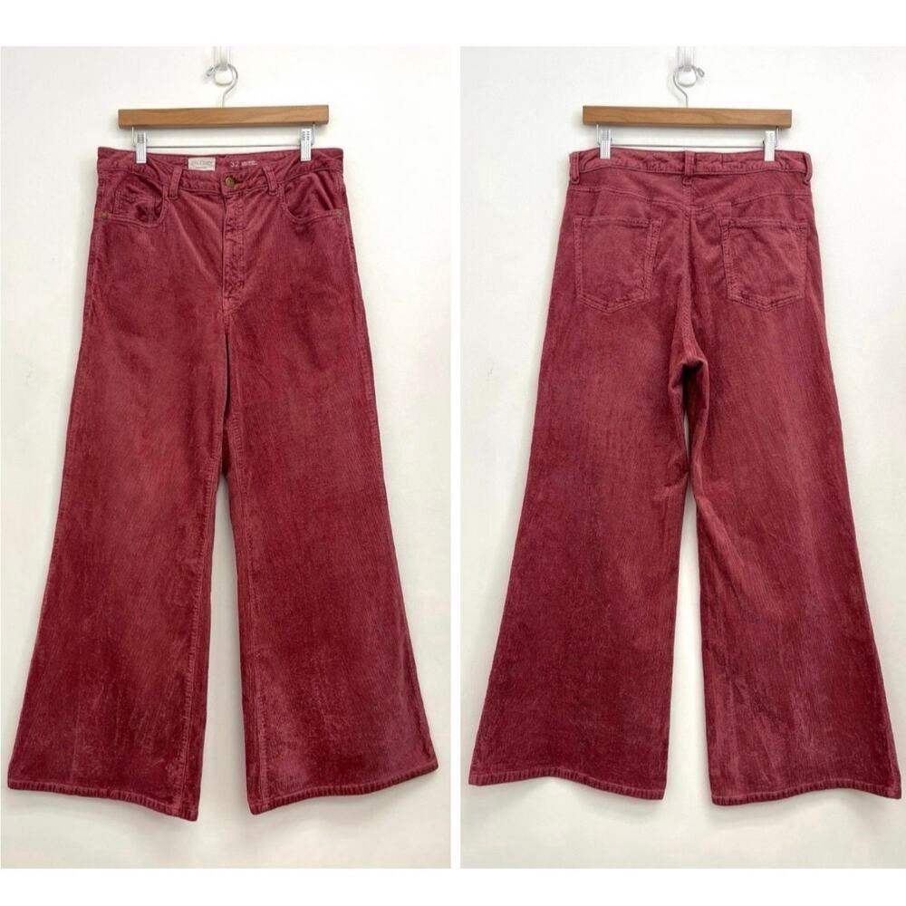Pilcro Anthropologie Robbie Corduroy Flare High-Rise Stretch Retro Pants Size 32 - Picture 11 of 11
